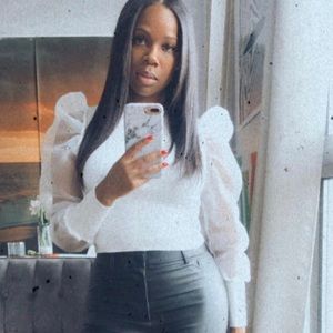 WHITE MESH LONG SLEEVE TOP